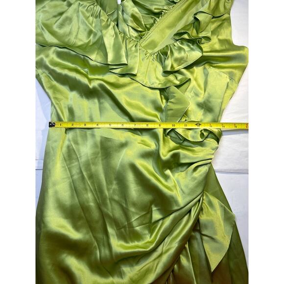 CINQ A SEPT Women's Petunya Silk Prickly V-Neckline Pear Mini Dress Size 10 - Picture 11 of 12